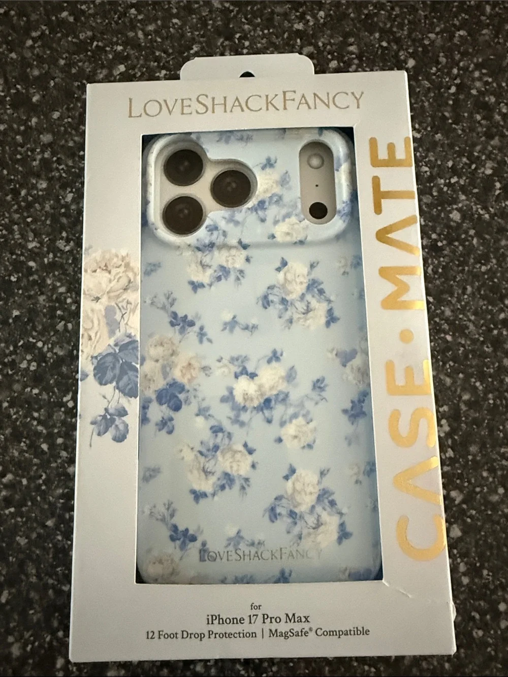 LoveShackFancy Blue and White Floral iPhone Case for iPhone 17 Pro Max brand new